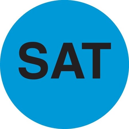 Decker Tape Products Label, DL6551, DAYS OF WEEK - SAT, 1" DIAMETER DL6551